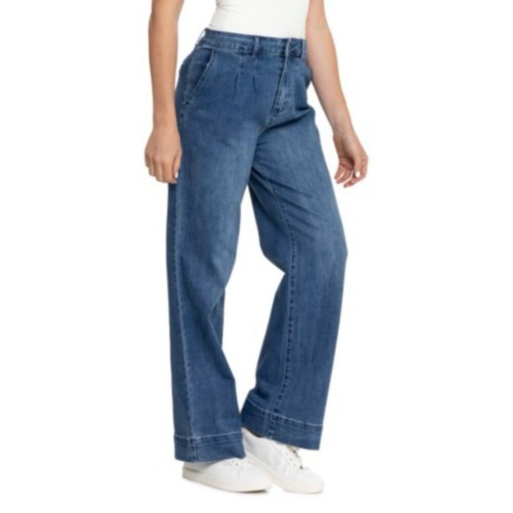 BAGATELLE High Rise Wide Leg Pleated Trouser Pants Denim Jeans Size 28